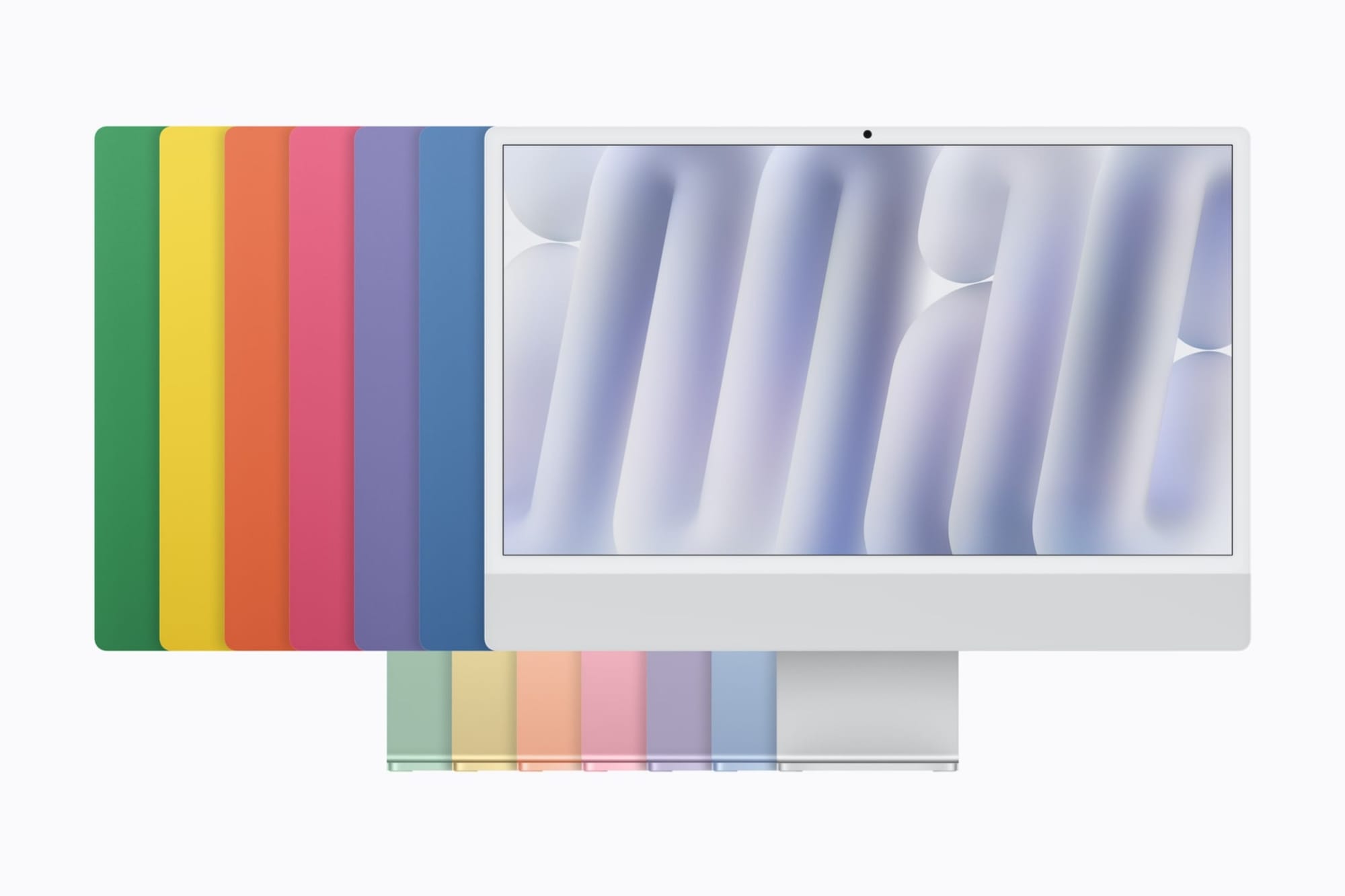 The new iMac with M6 in green, yellow, orange, pink, purple, blue and silver