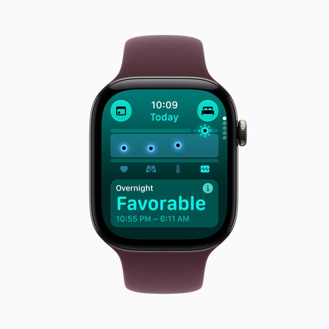 Apple Watch Series 12 showing overnight vitals