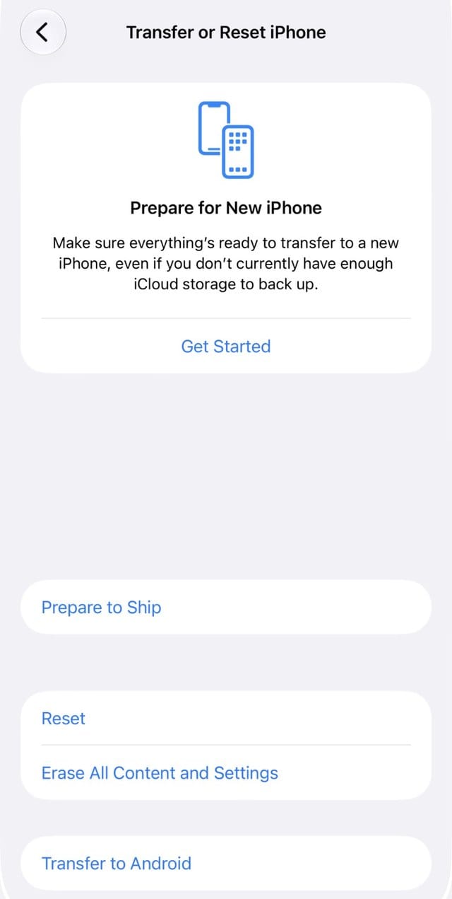 Transfer or Reset iPhone screen in iOS 27