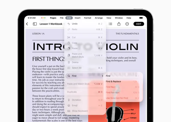 Ipad screen showing Liquid Glass